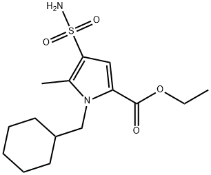 Ethyl 1-(cyclohexylmethyl)-5-methyl-4-sulfamoyl-1H-pyrrole-2-carboxylate Struktur