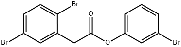 2-(2,5-二溴苯基)乙酸3-溴苯酯 结构式