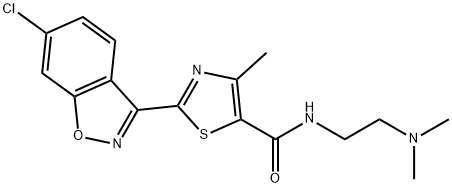 2-(6-chlorobenzo[d]isoxazol-3-yl)-N-(2-(dimethylamino)ethyl)-4-methylthiazole-5-carboxamide Structure
