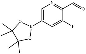 3-fluoro-5-(tetramethyl-1,3,2-dioxaborolan-2-yl)pyridine-2-carbaldehyde Struktur