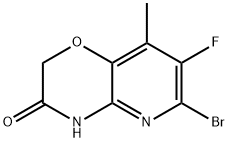 6-溴-7-氟-8-甲基-2H-吡啶并[3,2-B][1,4]噁嗪-3(4H)-酮,1417599-57-5,结构式