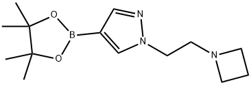 1-[2-(アゼチジン-1-イル)エチル]-4-(テトラメチル-1,3,2-ジオキサボロラン-2-イル)-1H-ピラゾール 化学構造式