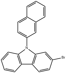 2-溴-9-(2-萘基)-9<I>H</I>-咔唑,1427316-53-7,结构式