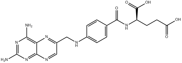 N-[4-[[(2,4-Diamino-6-pteridinyl)methyl]amino]benzoyl]-D-glutamic acid Struktur