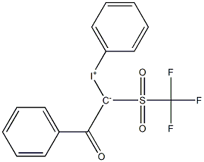 ベンゾイル(フェニルヨードニオ)(トリフルオロメタンスルホニル)メタニド 化学構造式