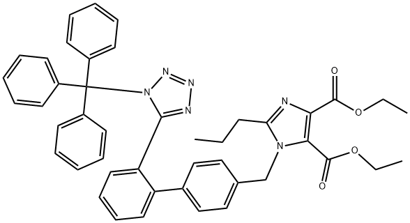 diethyl 2-propyl-1-((2'-(1-trityl-1H-tetrazol-5-yl)-[1,1'-biphenyl]-4-yl)methyl)-1H-imidazole-4,5-dicarboxylate Structure