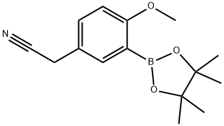 2-(4-甲氧基-3-(4,4,5,5-四甲基-1,3,2-二氧硼烷-2-基)苯基)乙腈, 1448871-64-4, 结构式