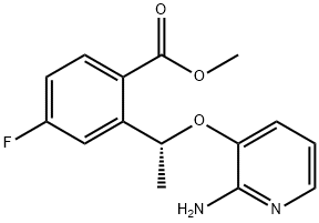 methyl(R)-2-(1-((2-aminopyridin-3-yl)oxy)ethyl)-4-fluorobenzoate Struktur