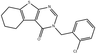 3-(2-chlorobenzyl)-5,6,7,8-tetrahydro[1]benzothieno[2,3-d]pyrimidin-4(3H)-one Struktur