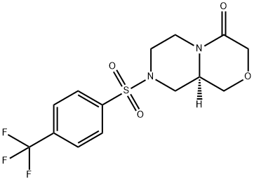 (R)-8-((4-(Trifluoromethyl)phenyl)sulfonyl)hexahydropyrazino[2,1-c][1,4]oxazin-4(3H)-one,1464137-25-4,结构式