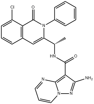 1466563-97-2 (S)-2-amino-N-(1-(8-chloro-1-oxo-2-phenyl-1,2-dihydroisoquinolin-3-yl)ethyl)pyrazolo[1,5-a]pyrimidine-3-carboxamide