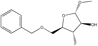 (2S，3R，4S，5R)-5-((苄氧基)甲基)-4-氟-2-甲氧基四氢呋喃-3-醇 结构式