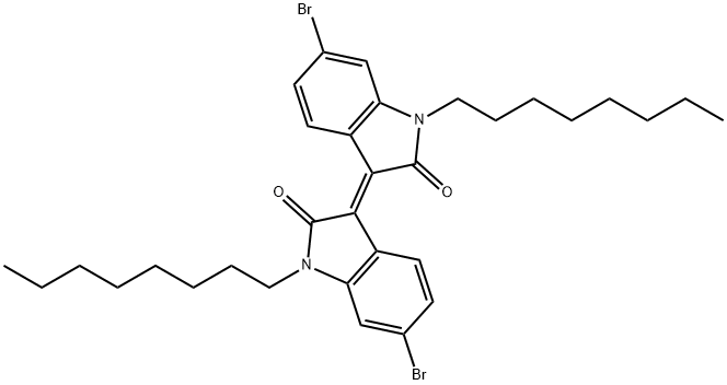 (E)-6-bromo-3-(6-bromo-1-octyl-2-oxoindolin-3-ylidene)-1-octylindolin-2-one Structure