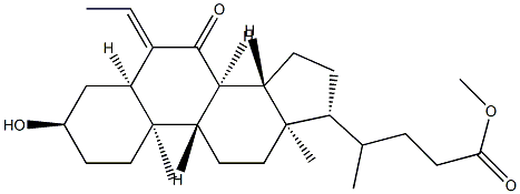 (R)-methyl 4-((3R,5R,8S,9S,10R,13R,14S,17R,E)-6-ethylidene-3-hydroxy-10,13-dimethyl-7-oxohexadecahydro-1H-cyclopenta[a]phenanthren-17-yl)pentanoate Structure