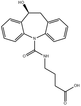 (S)-4-(10-Hydroxy-10,11-dihydro-5H-dibenzo[b,f]azepine-5-carboxamido)butanoic acid Struktur