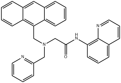 Acetamide, 2-[(9-anthracenylmethyl)(2-pyridinylmethyl)amino]-N-8-quinolinyl-,1526905-44-1,结构式