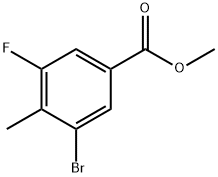 3-溴-5-氟-4-甲基苯甲酸甲酯,1533932-57-8,结构式