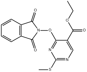 Ethyl 4-((1,3-dioxoisoindolin-2-yl)oxy)-2-(methylthio)pyrimidine-5-carboxylate 结构式