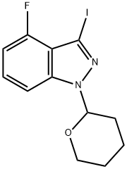 4-fluoro-3-iodo-1-(tetrahydro-2H-pyran-2-yl)-1H-indazole,1561772-33-5,结构式