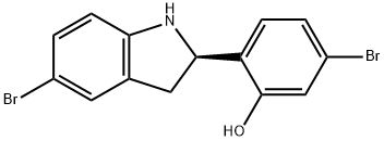Phenol, 5-bromo-2-[(2R)-5-bromo-2,3-dihydro-1H-indol-2-yl]- Structure
