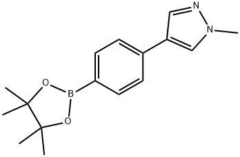 1-methyl-4-(4-(4,4,5,5-tetramethyl-1,3,2-dioxaborolan-2-yl)phenyl)-1H-pyrazole 化学構造式