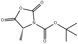 3-Oxazolidinecarboxylic acid, 4-methyl-2,5-dioxo-, 1,1-dimethylethyl ester, (4R)- 化学構造式