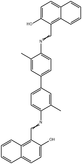 1,1'-(((3,3'-Dimethyl-[1,1'-biphenyl]-4,4'-diyl)bis(azanylylidene))bis(methanylylidene))bis(naphthalen-2-ol) Struktur