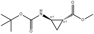 trans-cyclopropanecarboxylic acid, 2-[[(1,1-dimethylethoxy)carbonyl]amino]-, methyl ester Struktur