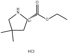 (S)-ethyl 4,4-dimethylpyrrolidine-2-carboxylate hydrochloride Struktur