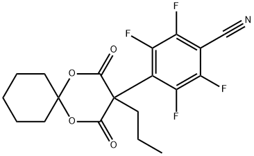4-(2,4-Dioxo-3-propyl-1,5-dioxaspiro[5.5]-undecan-3-yl)-2,3,5,6-tetrafluorobenzonitrile Struktur