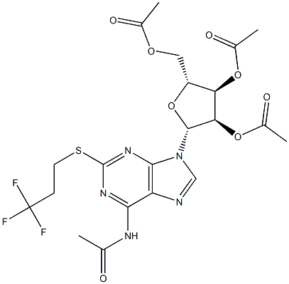 Adenosine,N-acetyl-2-[(3,3,3-trifluoropropyl)thio]-,2',3',5'-triacetate (9CI) Struktur