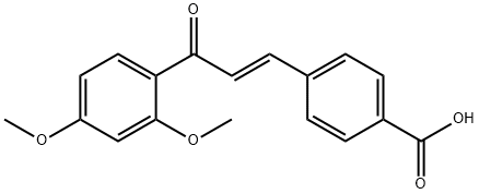 (E)-4-(3-(2,4-dimethoxyphenyl)-3-oxoprop-1-en-1-yl)benzoic acid Struktur