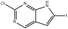 2-クロロ-6-ヨード-7H-ピロロ[2,3-D]ピリミジン 化学構造式