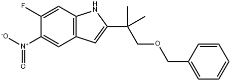 2-(1-(苄氧基)-2-甲基丙-2-基)-6-氟-5-硝基-1H-吲哚,1638771-94-4,结构式