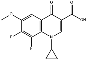 1-Cyclopropyl-7,8-difluoro-1,4-dihydro-6-methoxy-4-oxo-3-quinolinecarboxylic acid, 1641561-55-8, 结构式