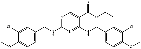 ethyl 2,4-bis((3-chloro-4-methoxybenzyl)amino)pyrimidine-5-carboxylate,1643811-19-1,结构式