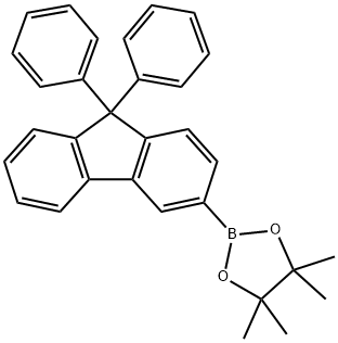 2-(9,9-ジフェニル-9H-フルオレン-3-イル)-4,4,5,5-テトラメチル-1,3,2-ジオキサボロラン 化学構造式