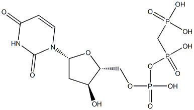 2'-Deoxyuridine 5'-[hydrogen [[hydroxy(phosphonooxy)phosphinyl]methyl]phosphonate] Structure