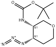 tert-butyl ((3S,4S)-4-azidotetrahydro-2H-pyran-3-yl)carbamate Struktur