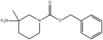 3-アミノ-3-メチルピペリジン-1-カルボン酸ベンジル 化学構造式