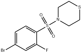 4-((4-溴-2-氟苯基)磺酰基)硫代吗啉,1771023-89-2,结构式