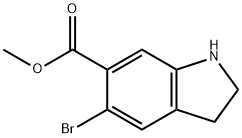 Methyl 5-bromoindoline-6-carboxylate, 1788041-64-4, 结构式