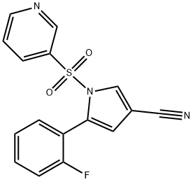 1H-Pyrrole-3-carbonitrile,5-(2-fluorophenyl)-1-(3-pyridinylsulfonyl)- Structure