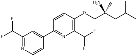 (S)-1-((2',6-bis(difluoromethyl)-[2,4'-bipyridin]-5-yl)oxy)-2,4-dimethylpentan-2-amine Structure