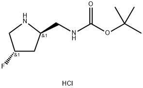 tert-butyl N-{[(2R,4S)-4-fluoropyrrolidin-2-yl]methyl}carbamate hydrochloride Struktur