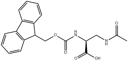 (S)-2-((((9H-Fluoren-9-yl)methoxy)carbonyl)amino)-3-acetamidopropanoic acid Structure