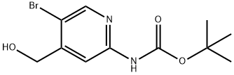 2-(BOC-氨基)-4-(羟甲基)-5-溴吡啶 结构式