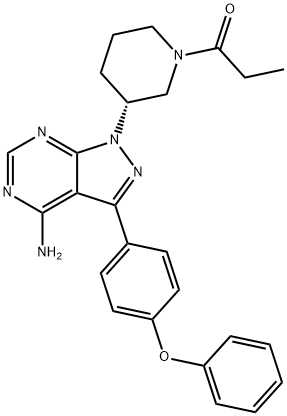 (R)-1-(3-(4-amino-3-(4-phenoxyphenyl)-1H-pyrazolo[3,4-d]pyrimidin-1-yl)piperidin-1-yl)propan-1-one Struktur