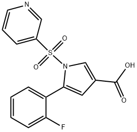 5-(2-Fluorophenyl)-1-(3-pyridinylsulfonyl)-1H-pyrrole-3-carboxylic acid Struktur