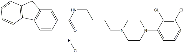 N-[4-[4-(2,3-Dichlorophenyl)-1-piperazinyl]butyl]-9H-fluorene-2-carboxamide hydrochloride Struktur